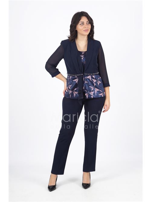 tailleur 3 pezzi giacca paiette LUDOVICA HASSLER | LH903BLU